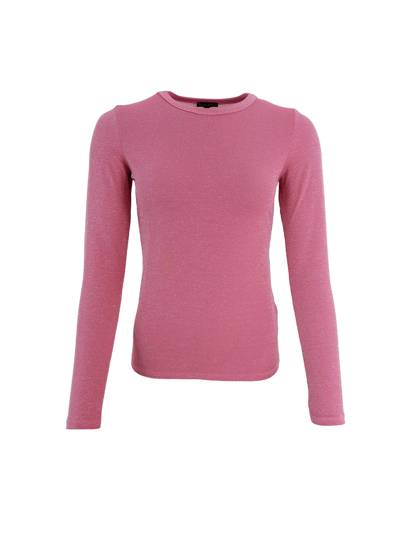 Black Colour Faye Long Sleeve Lurex Top-Pink