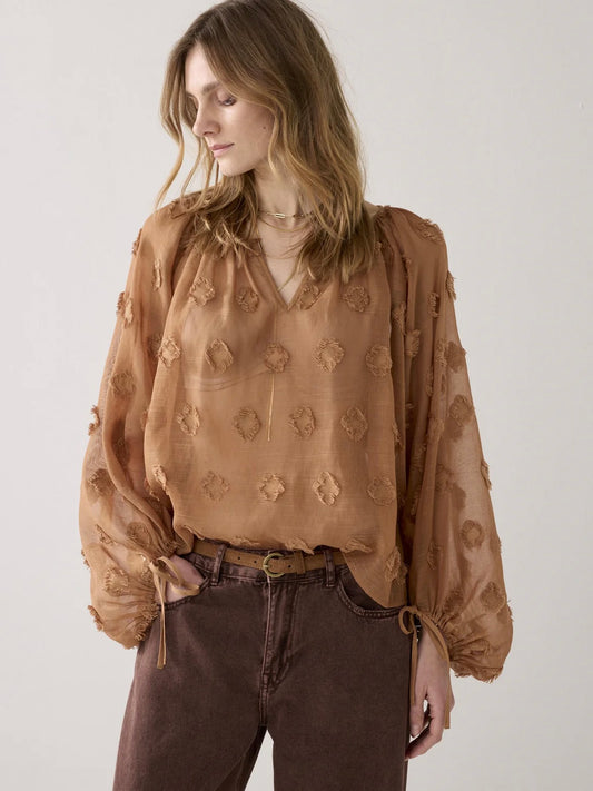 Summum Transparent Top with 3D Dots-Cinnamon