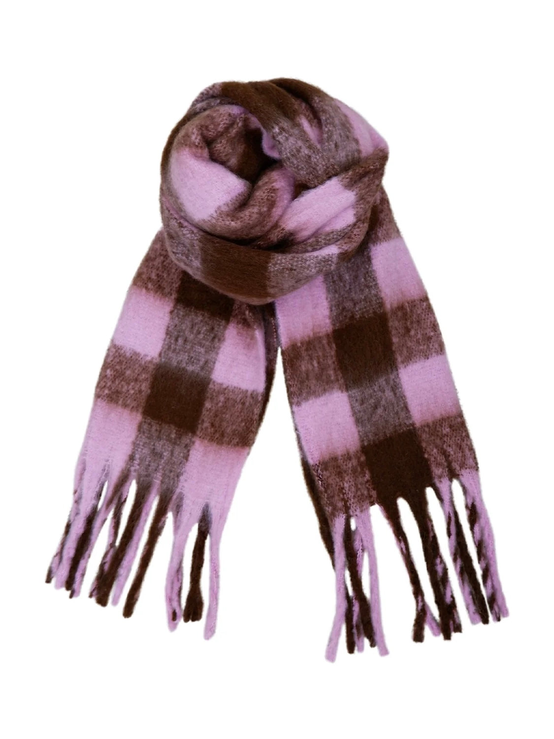 Black Colour North Soft Winter Scarf-Pink/Mocca