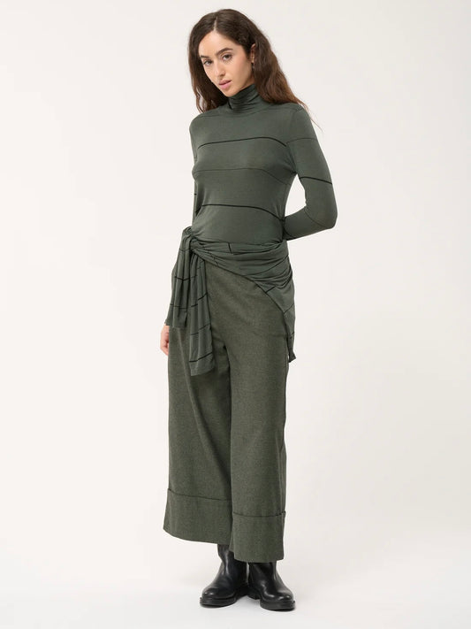 Humility Sophio Wide leg Flannel trousers - Forest green