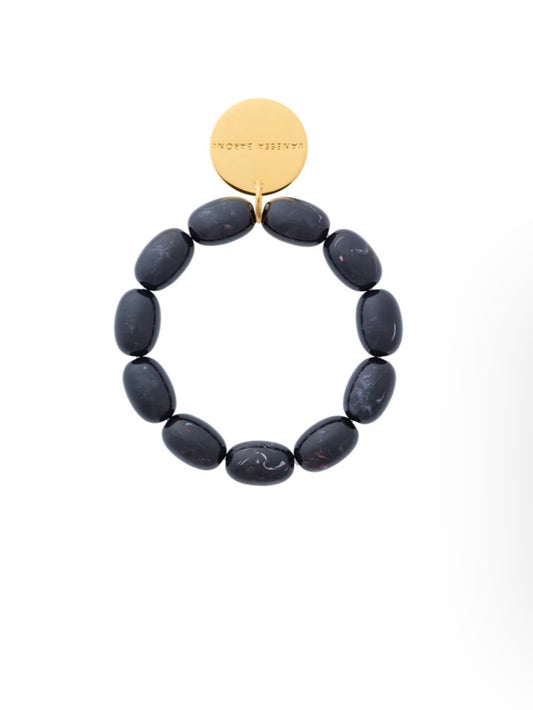 Vanessa Baroni Olive Flex Bracelet Black Universe Marble