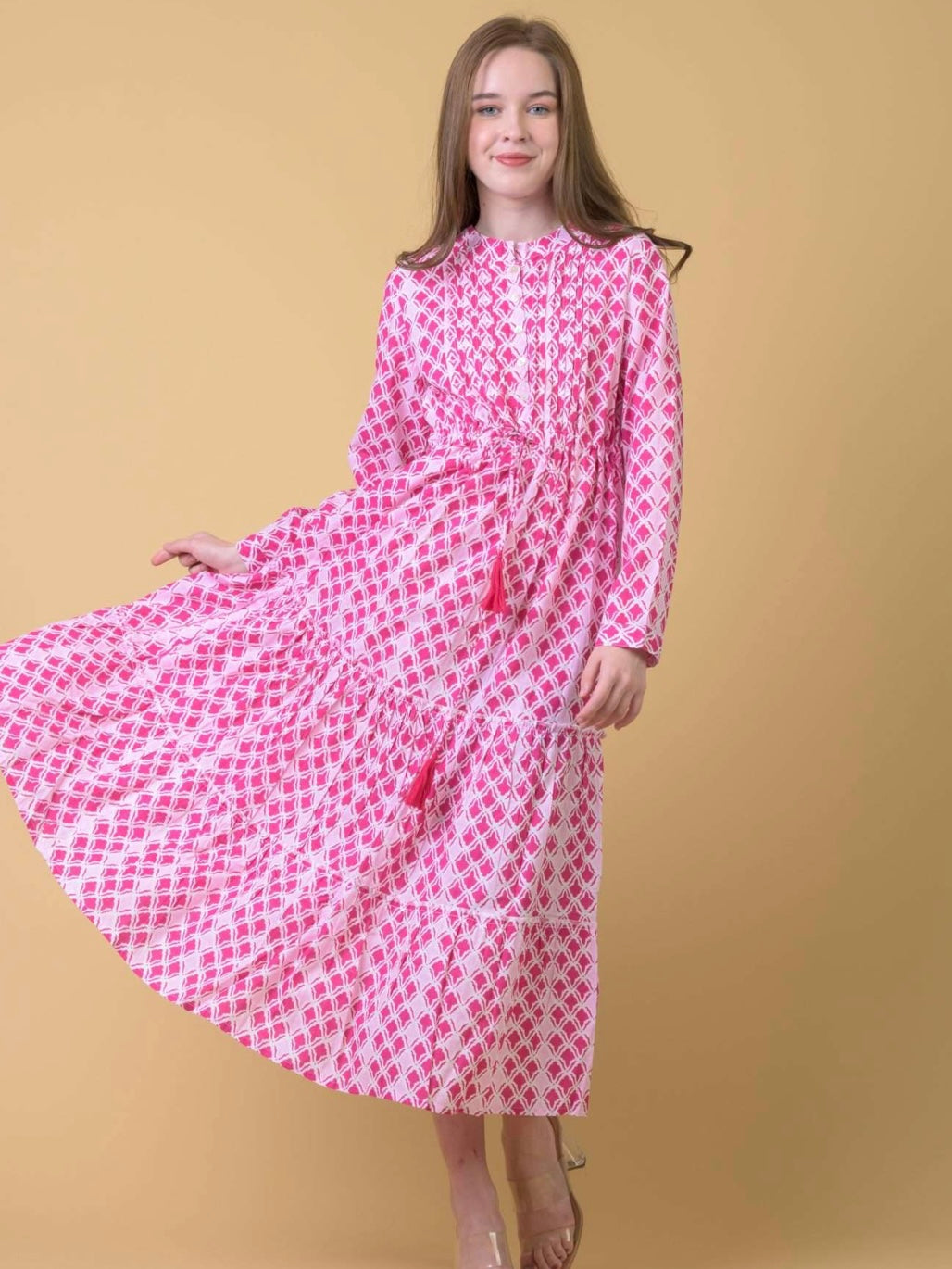 Handprint Dream Apparel Corfu Dress Maxton Pink