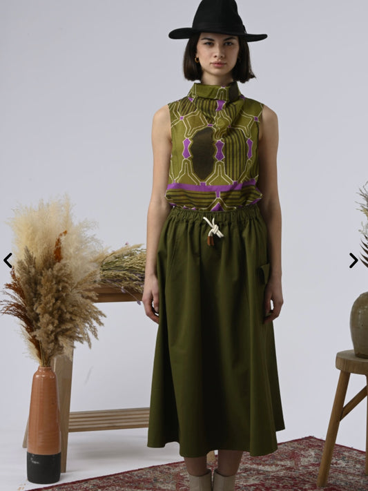 Orfeo Sadie Cargo Skirt Khaki