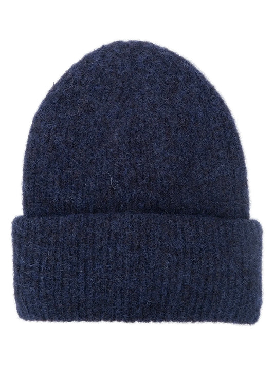 Black Colour Ginger Rib Hat-Navy