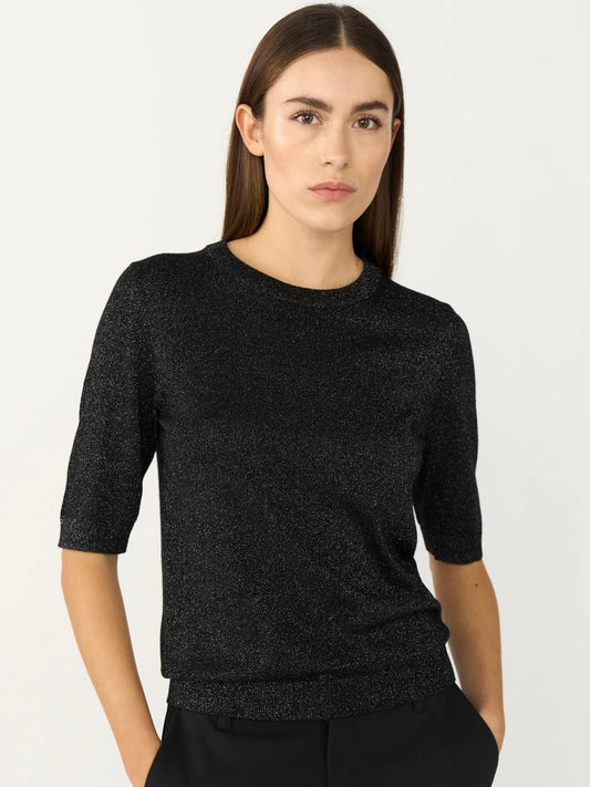 Pieszak Vigga Short Sleeved Lurex Knit Black