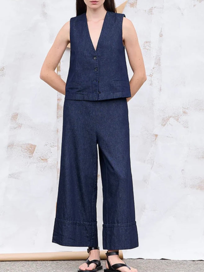 Humility Beja Denim Blue Waistcoat