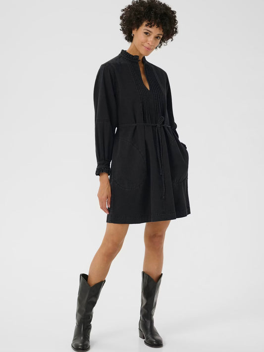 Part Two Sarine Washed Black Denim Dress