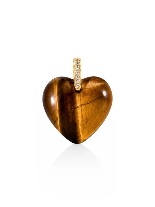 Talis Chains Heart Pendant-Tigers Eye