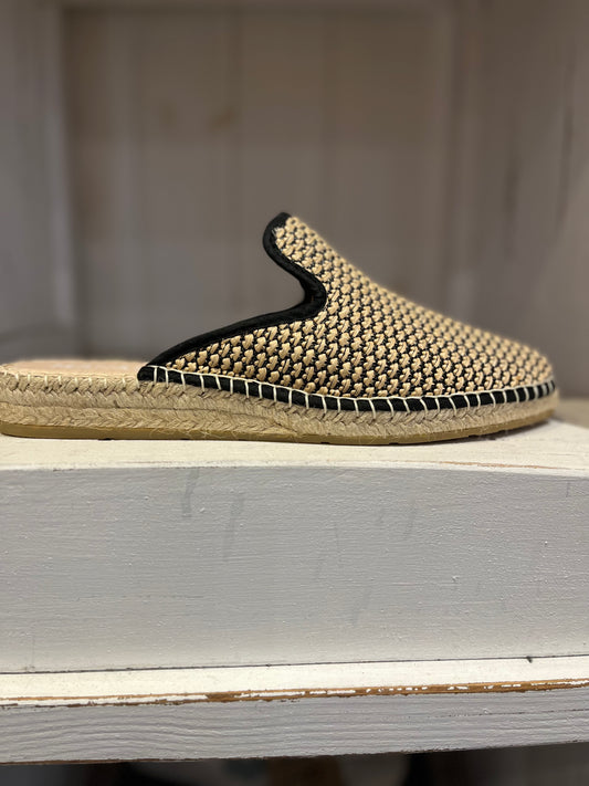 Macarena Ima Espadrille Slider Black/Beige