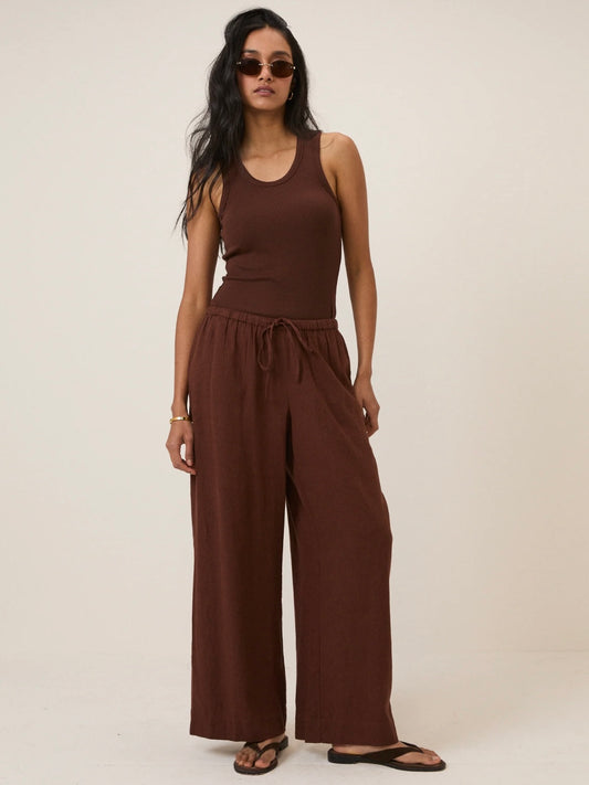 Nobody's Child Brown Linen Blend Trousers