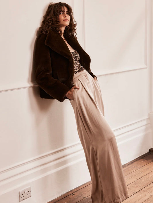 Issy London Gemma Luxe Pile Faux Fur Chocolate