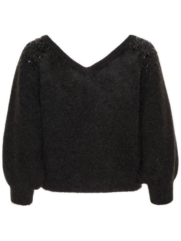 Part Two Malan Sequin Jumper Black