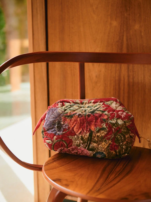 One Hundred Stars Velvet Pouch Primula Berry