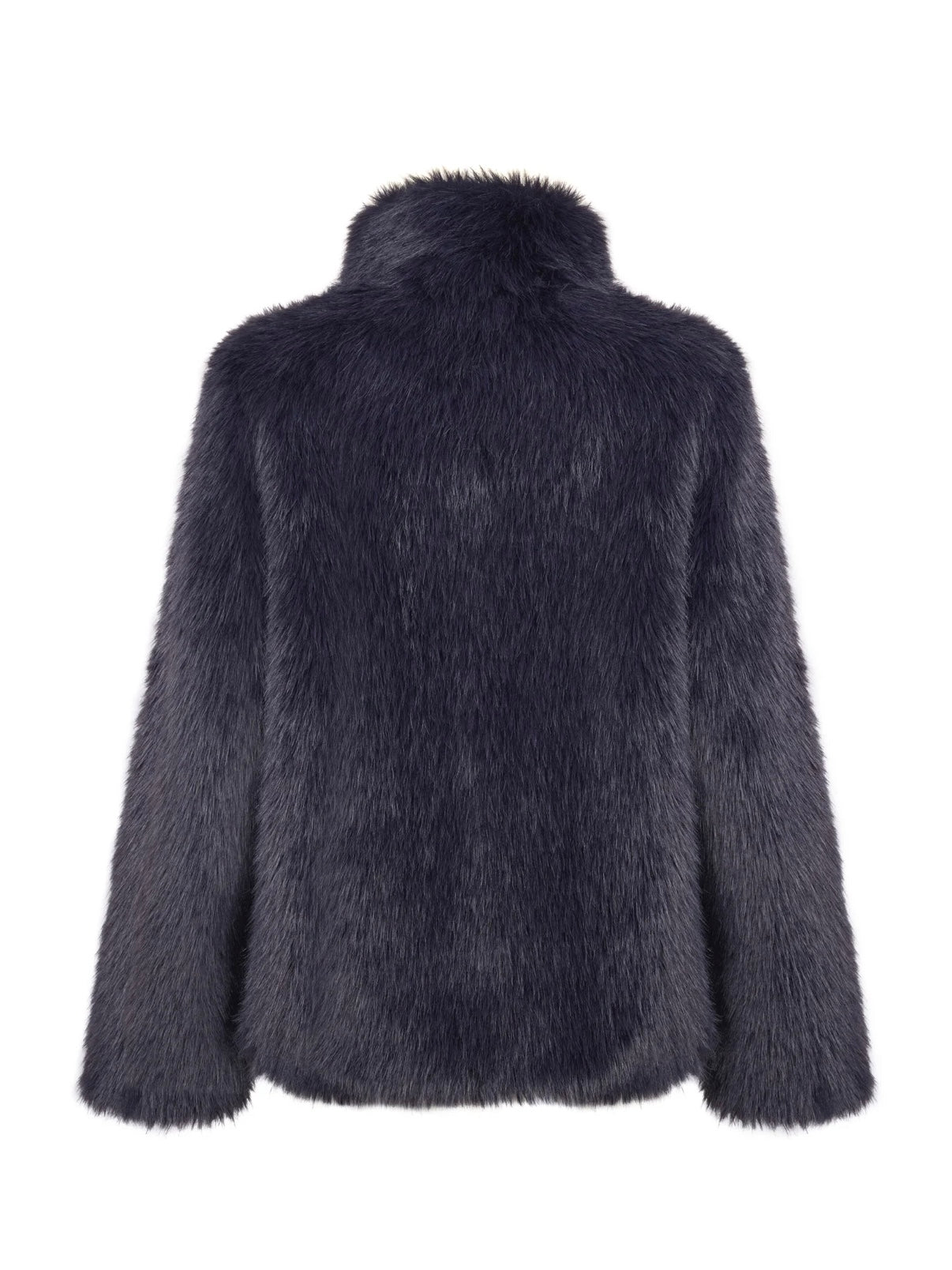 Issy London Halle Deep Navy Blue Faux Fur Jacket