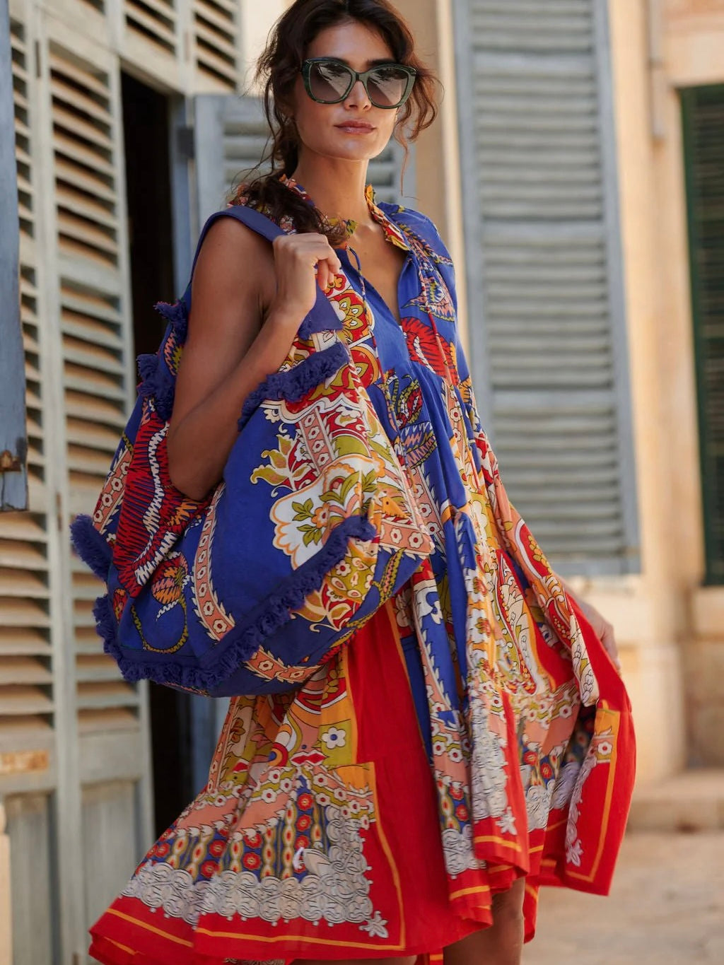 One Hundred Stars Carnival Cobalt Slouch Bag