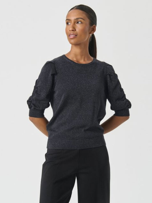 Part Two Varaia Short Sleeve Jumper -Navy Sparkle