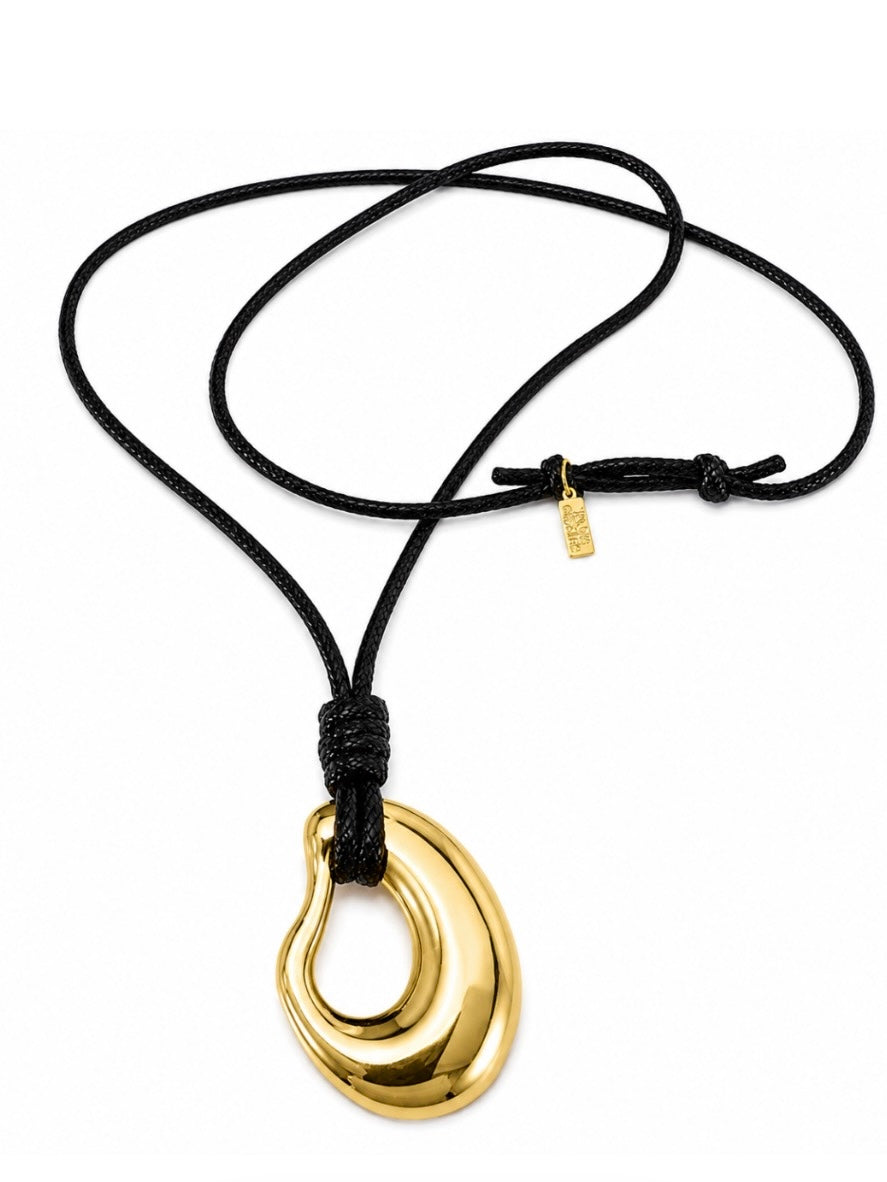 Talis Chains Sculptural Leather Cord Necklace-Long