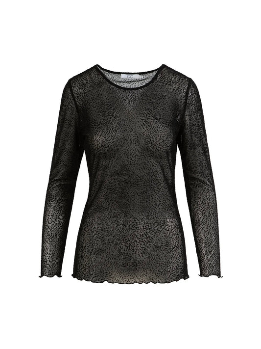 CC Heart Eve Mesh Blouse Black