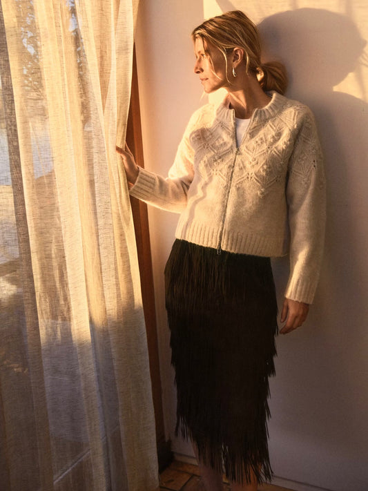 Part Two Viora Black Tassel Skirt