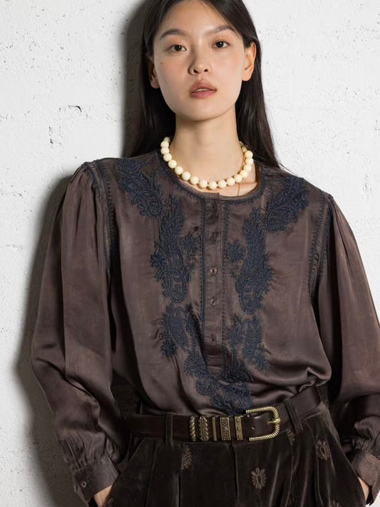 Maison Hotel Clotilde Blouse-Mystic Green