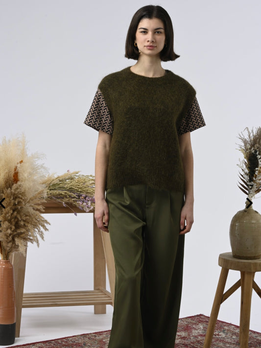 Orfeo Mirta Sleeveless Knit-Khaki