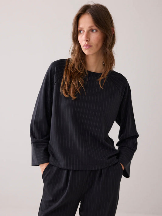 Summum Soft Scuba Pinstripe Top
