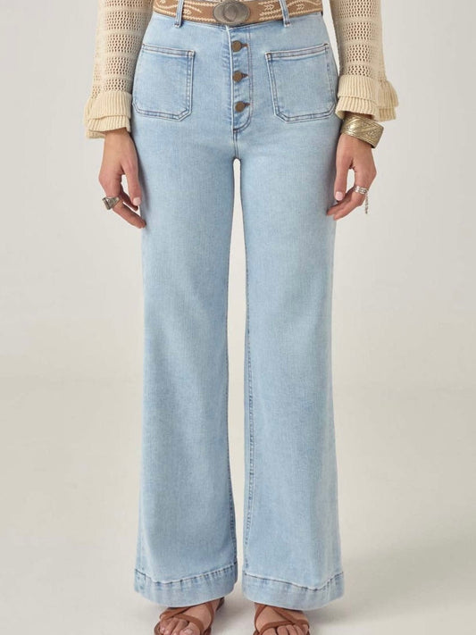 Maison Hotel Charlie Pant- Bleach Blue Denim