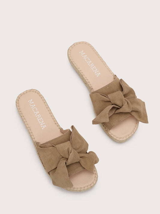 Macarena Cleo Bow Slider-Taupe