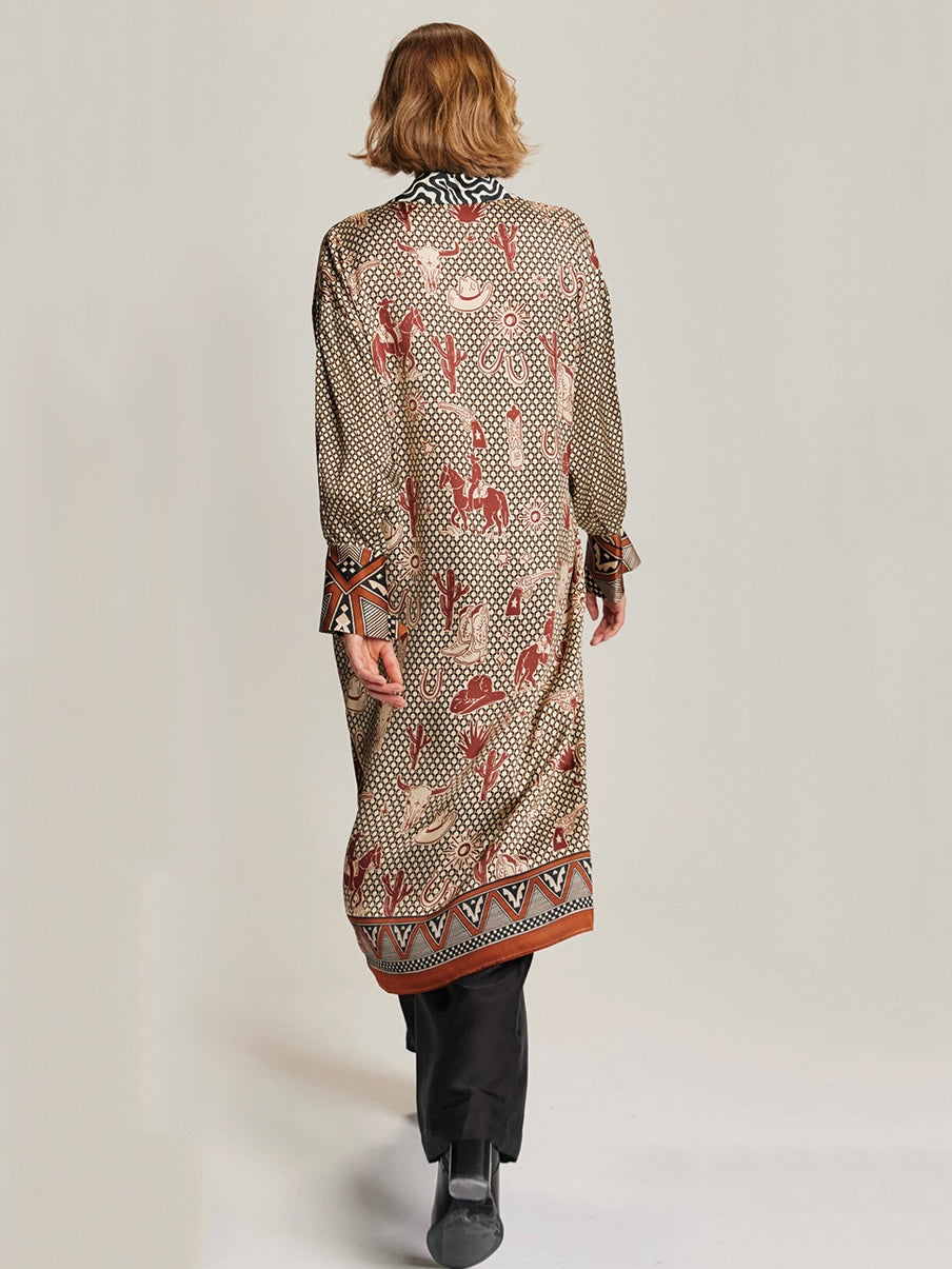 Me369 Athena Collar Dress-Rodeo