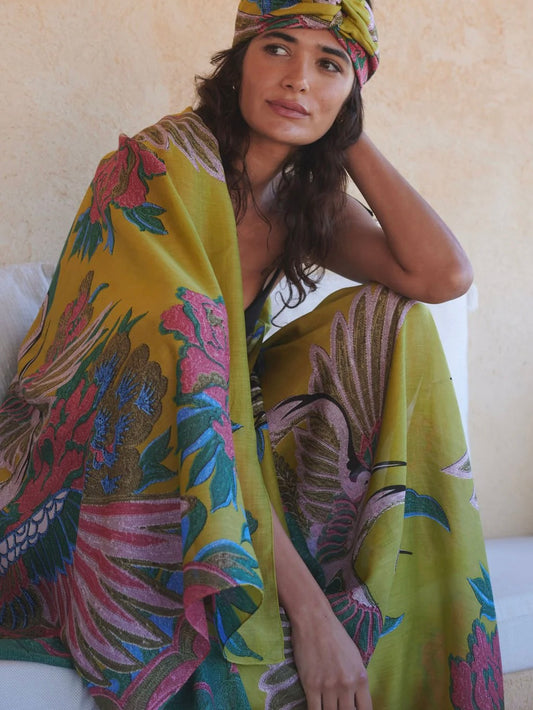 One Hundred Stars Scarf Crane Olive