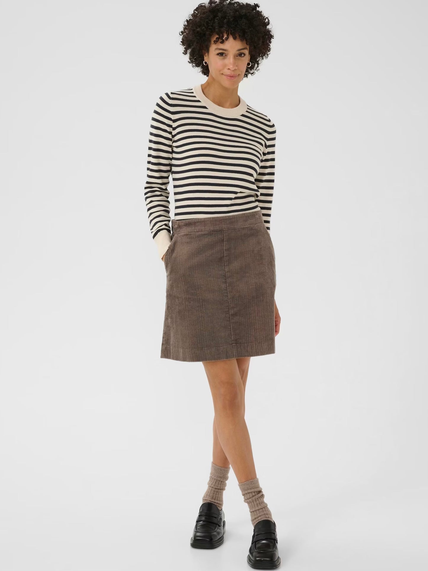 Part Two Lings Cord Mini Skirt-Falcon