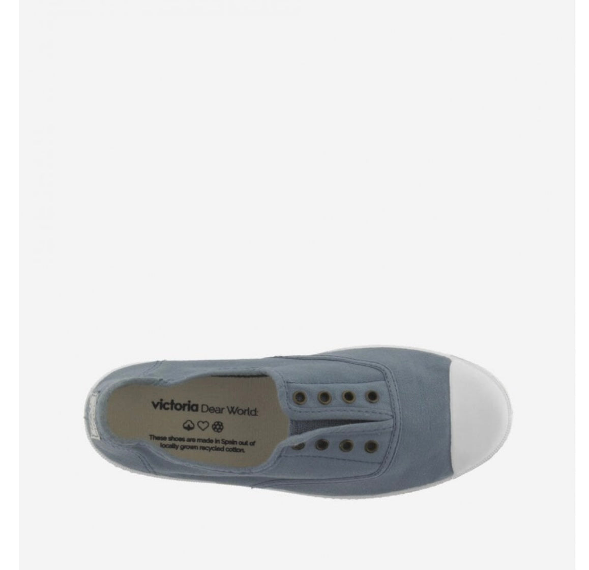 Victoria No-lace organic cotton pump-Atlantico