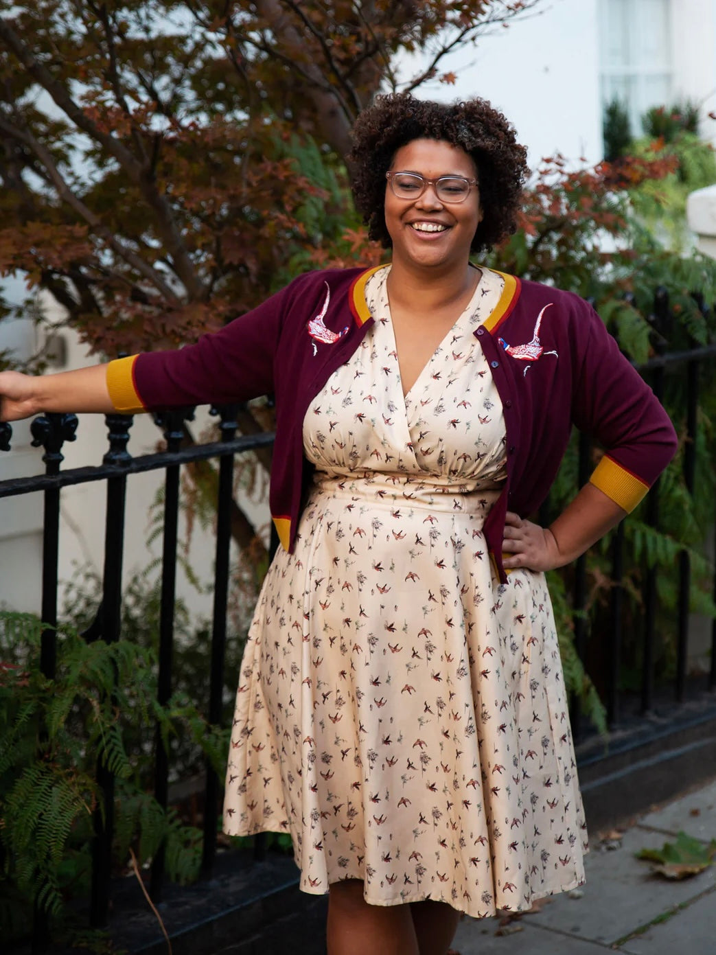 Palava Vera Cardigan Plum Pheasant
