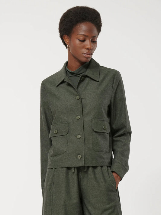 Humility Khaki Flannel Worker Jacket