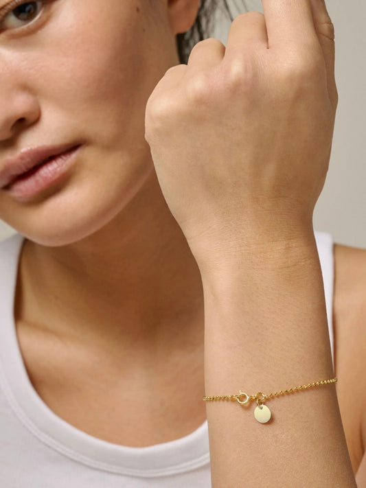 Enamel Copenhagen Ball Chain Bracelet Beige