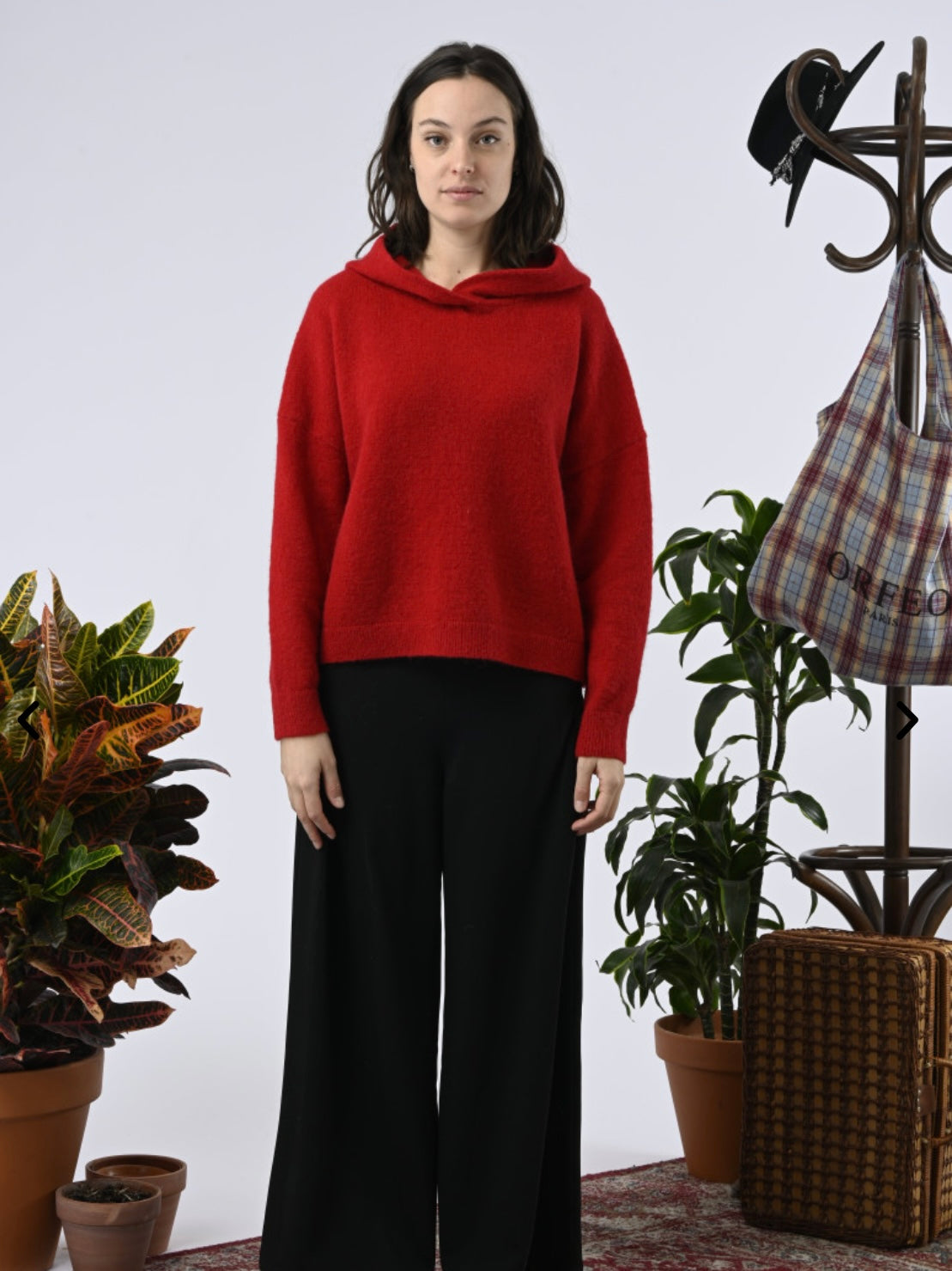 Orfeo Farrah Knitted Hoody-Red