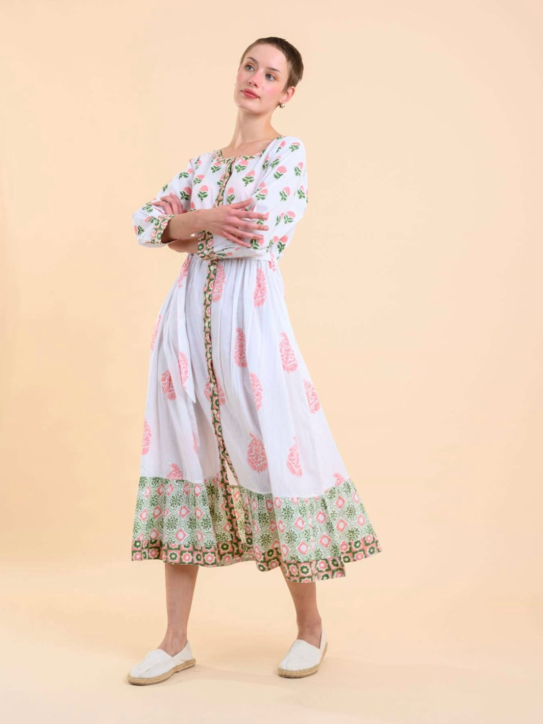 Handprint Dream Apparel Lokrum Dress-Coral Mix