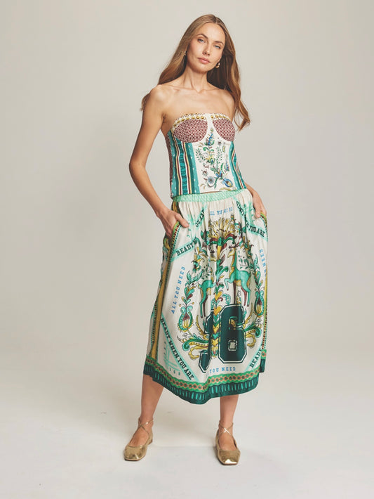 Me369 Vanessa Midi Skirt-Sporty Jade