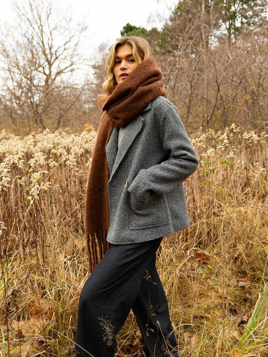 CC Heart Sienna Boucle Jacket-Dark Grey