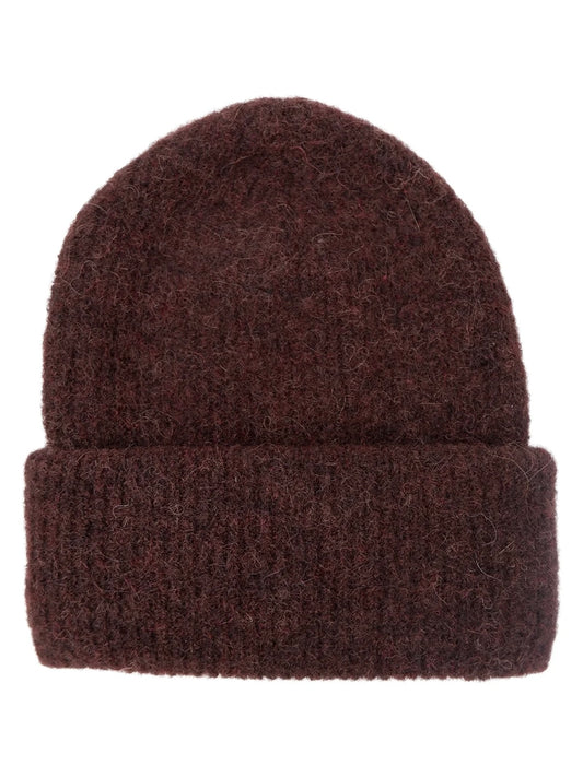Black Colour Ginger Rib Hat-Mocca