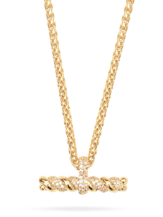 Talis Chains T-Bar Pendant Necklace CZ