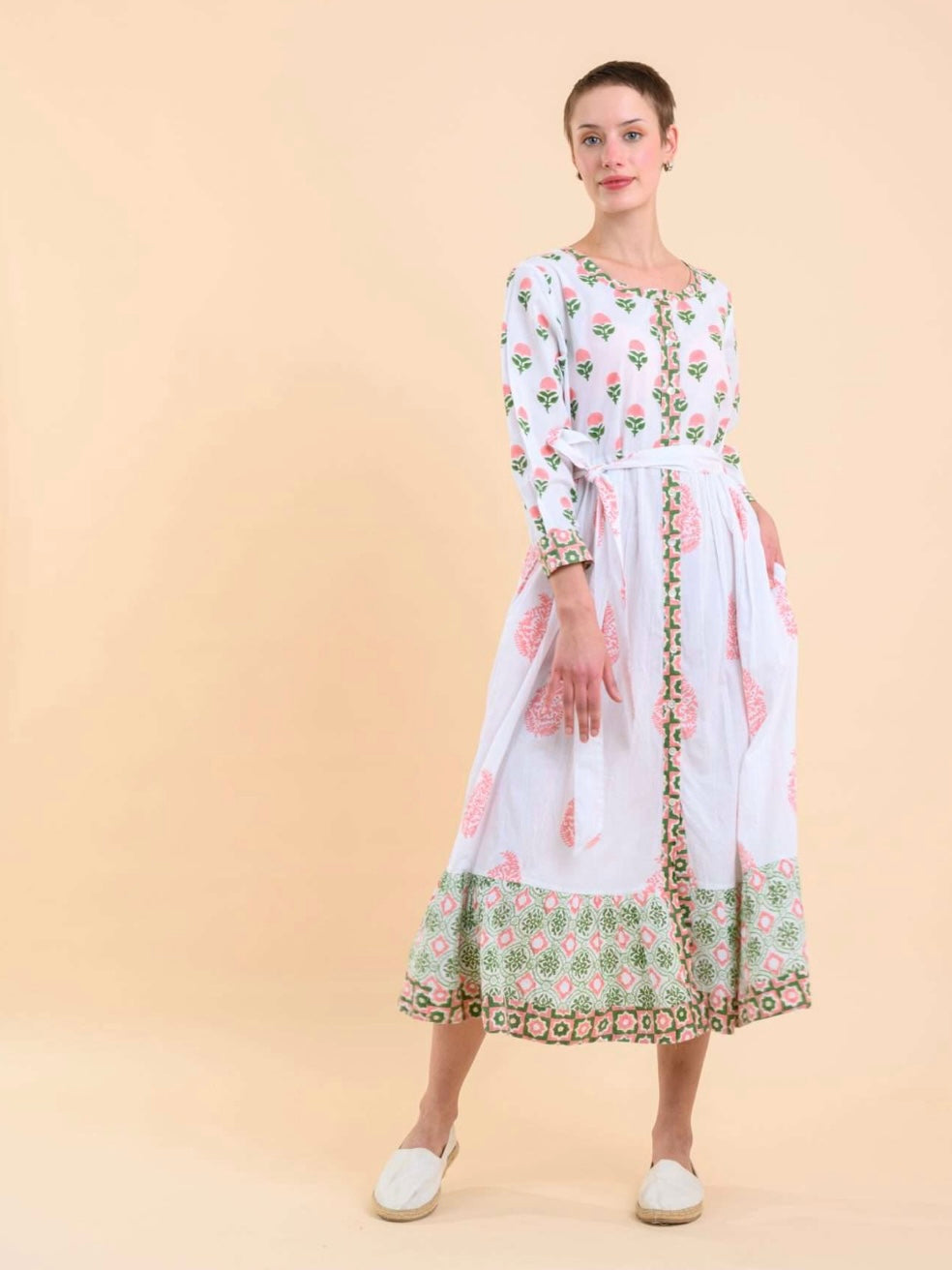 Handprint Dream Apparel Lokrum Dress-Coral Mix