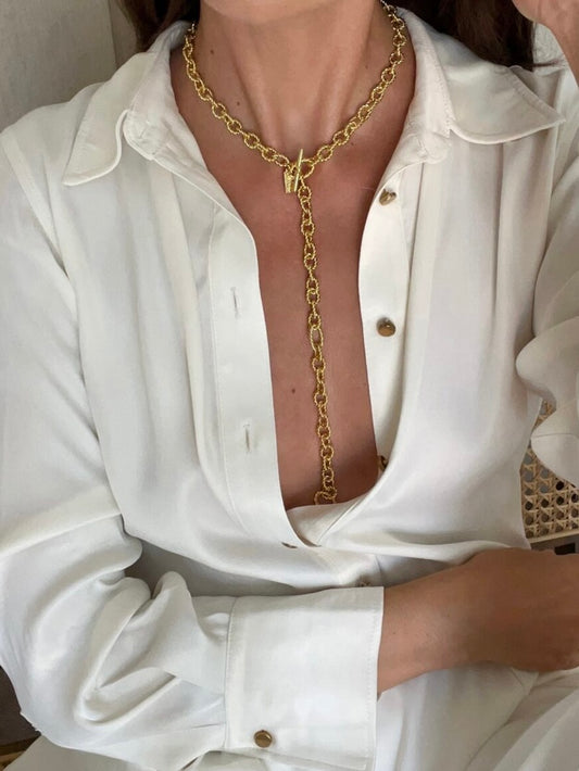 Talis Chains Twist Lariat Necklace