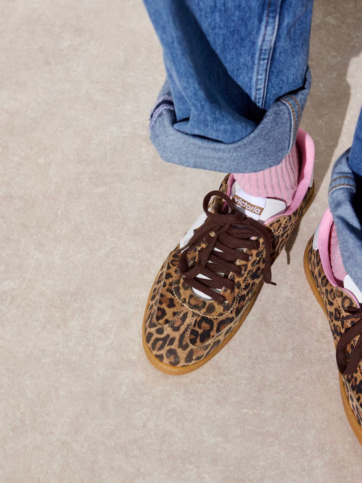 Victoria Berlin Leopard Print Suede Trainers