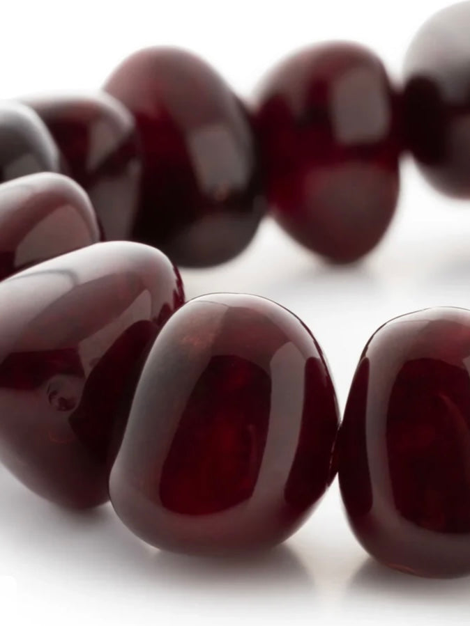 Vanessa Baroni Stone Flex Bracelet Bordeaux Marble