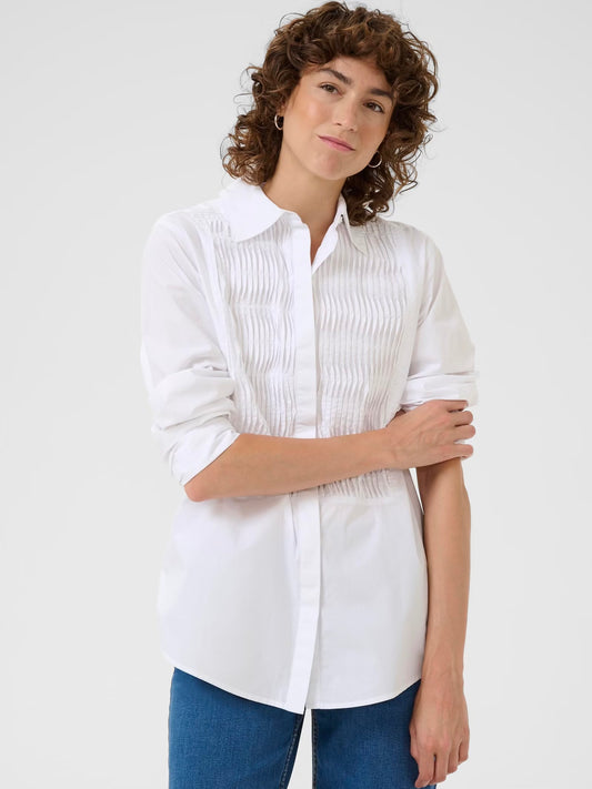 Part Two Natinka White Shirt with Pintucks