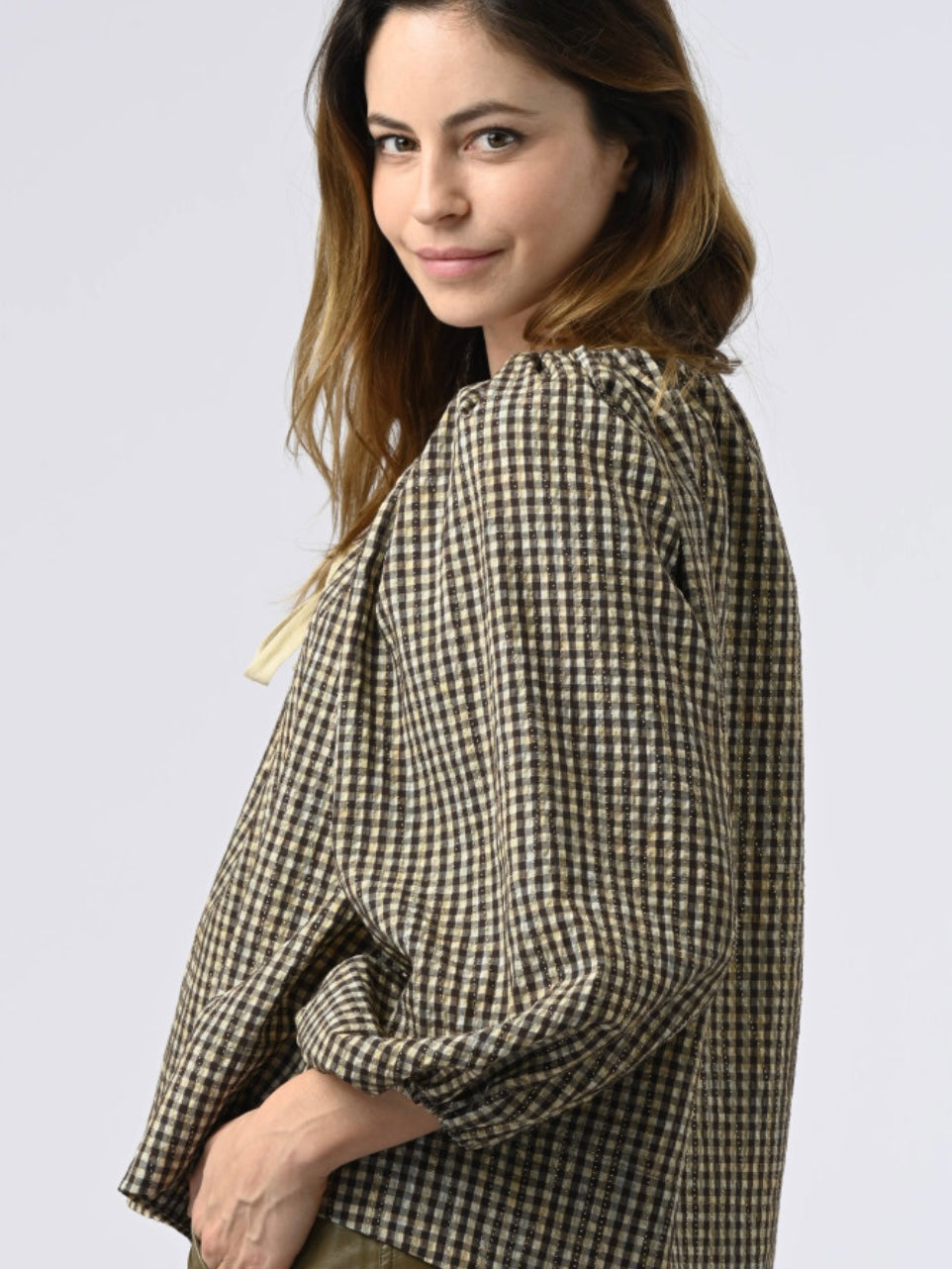 Orfeo Pat Blouse-Vichy choco