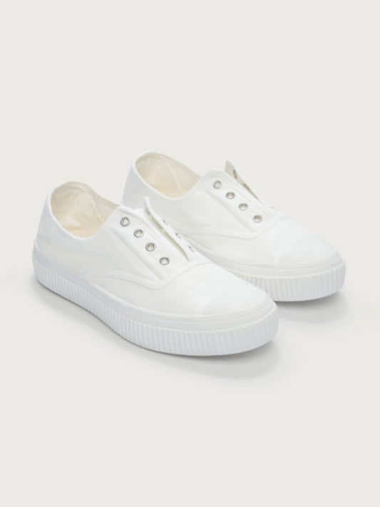 Victoria Lona Flatform Plimsolls Blanco