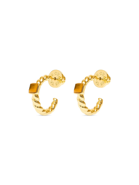 Talis Chains Everyday Twist Hoops-Tigers Eye