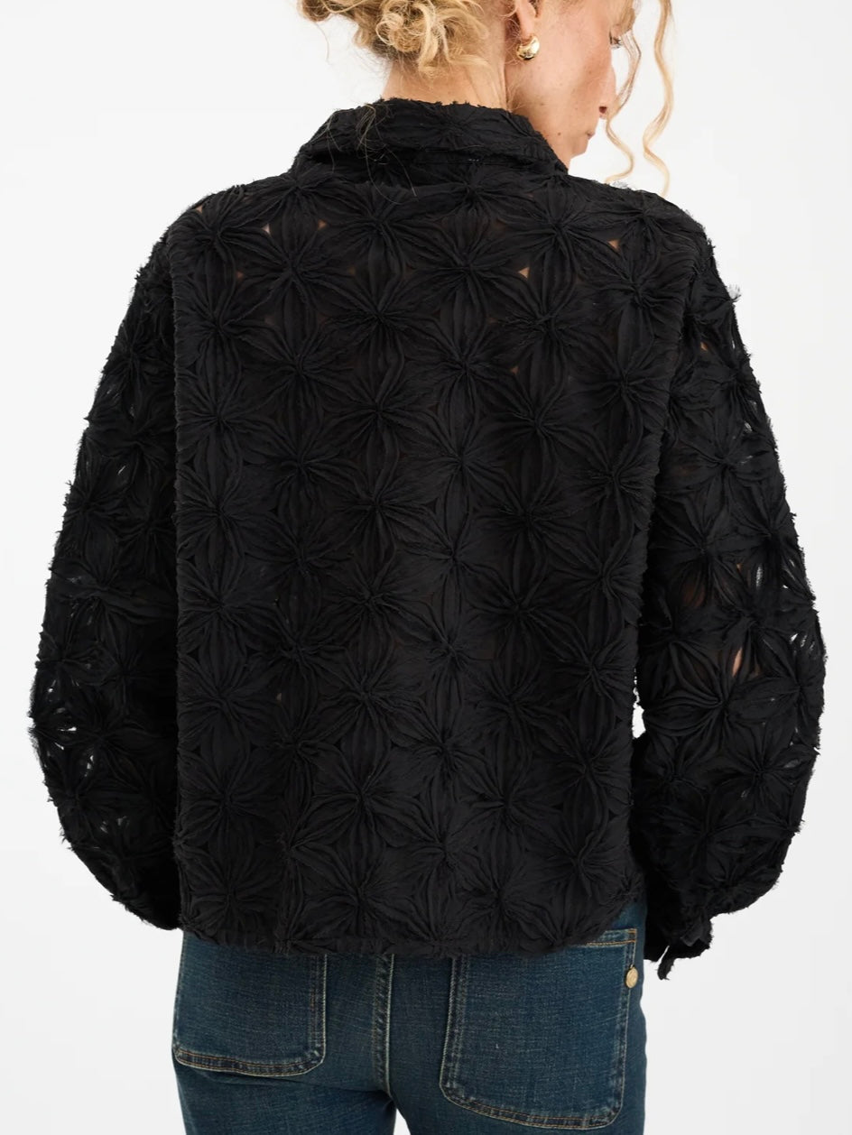 Pieszak Lexie 3D Chiffon Tie Jacket-Black